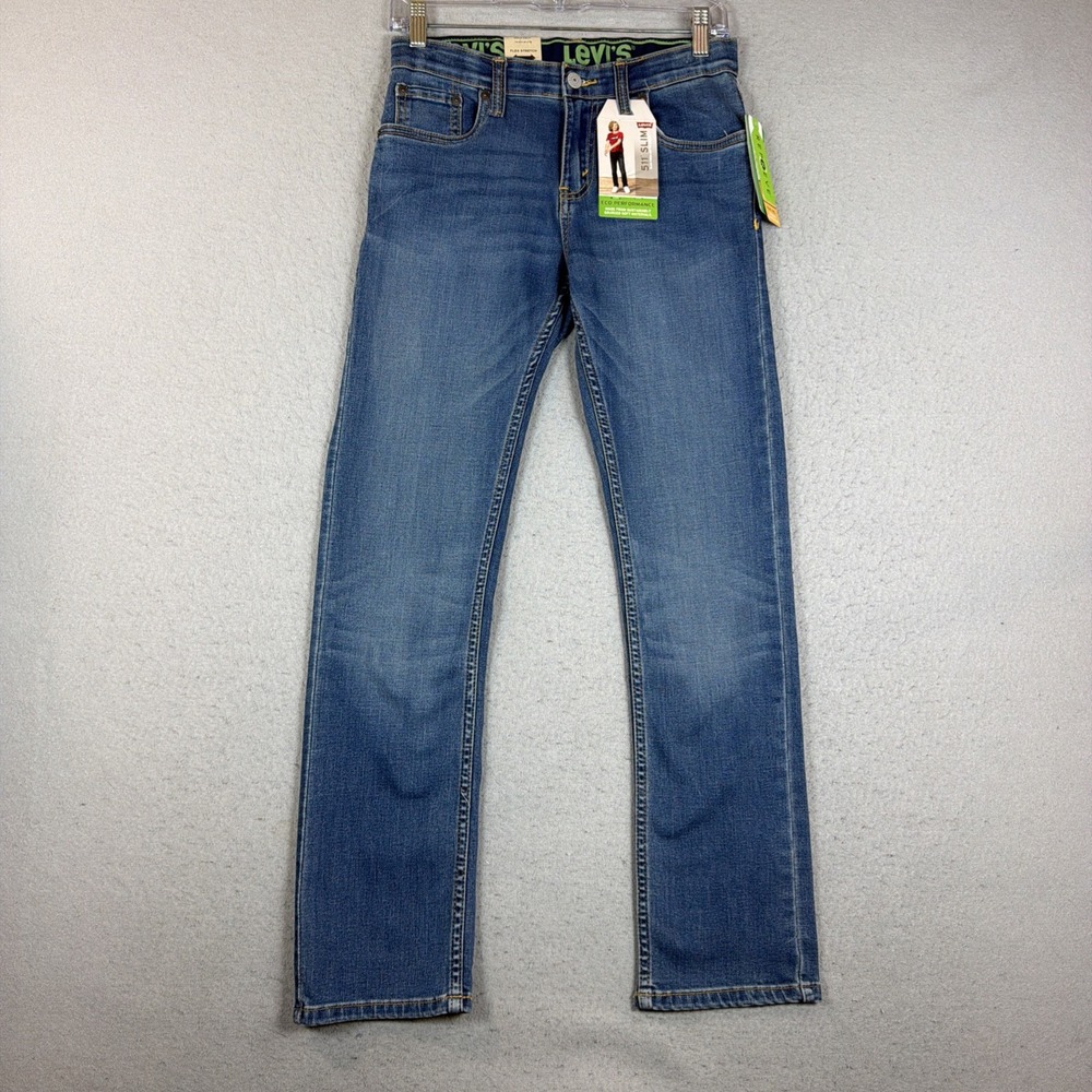 $48 New Levi's 511 Slim Fit Medium Wash Denim Stretch Jeans 14 Reg 27x29 Boys
